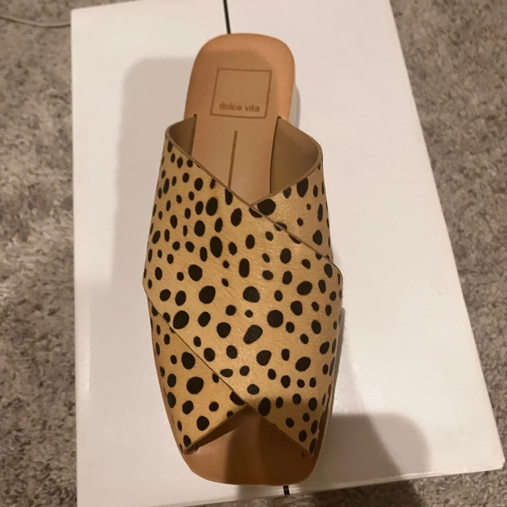 Dolce Vita capri slide sz 6 calf hair leopard - Picture 3 of 5